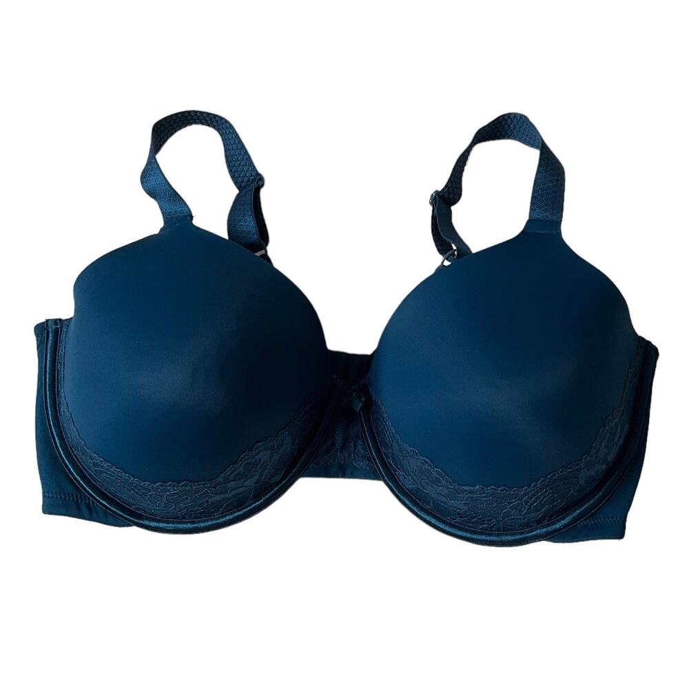 Vanity Fair Blue Lace Trim Underwired Bra Women's Size 38DD | 52-26 - Picture 4 of 7